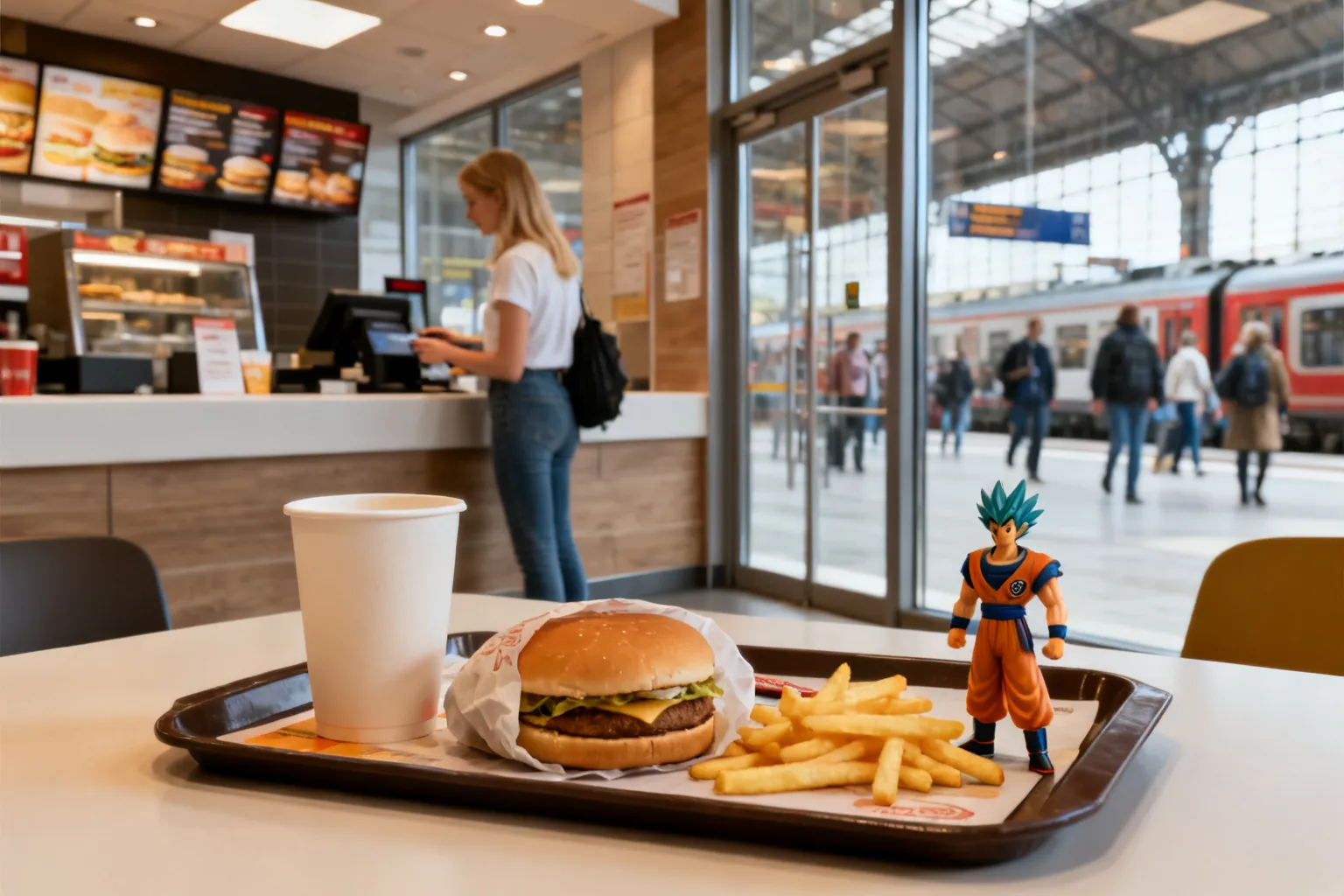 Dragon Ball w Burger Kingu przy Dworcu Głównym w Krakowie