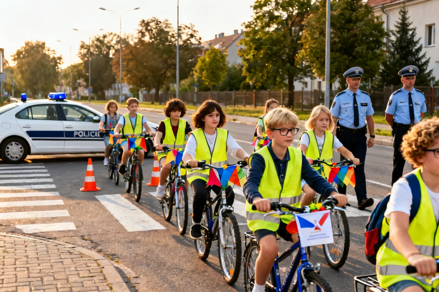 Policjanci eskortowali „Odblaskowy Rajd Rowerowy” z uczniami Centrum dla Niewidomych