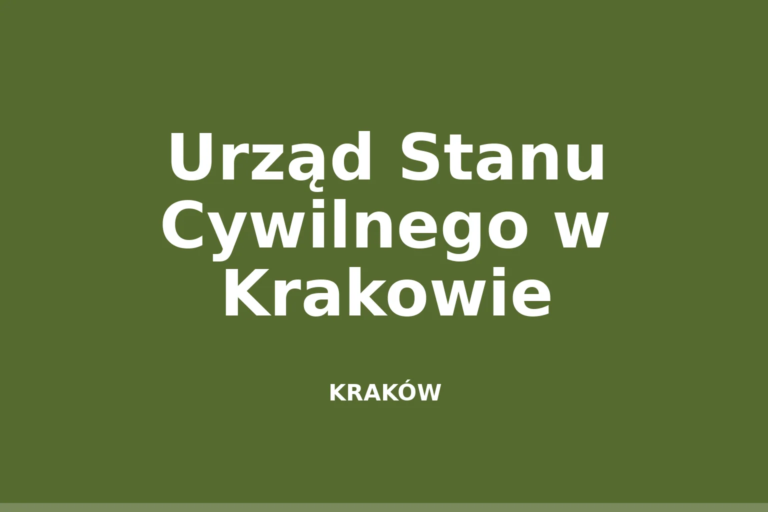 Urząd Stanu Cywilnego w Krakowie