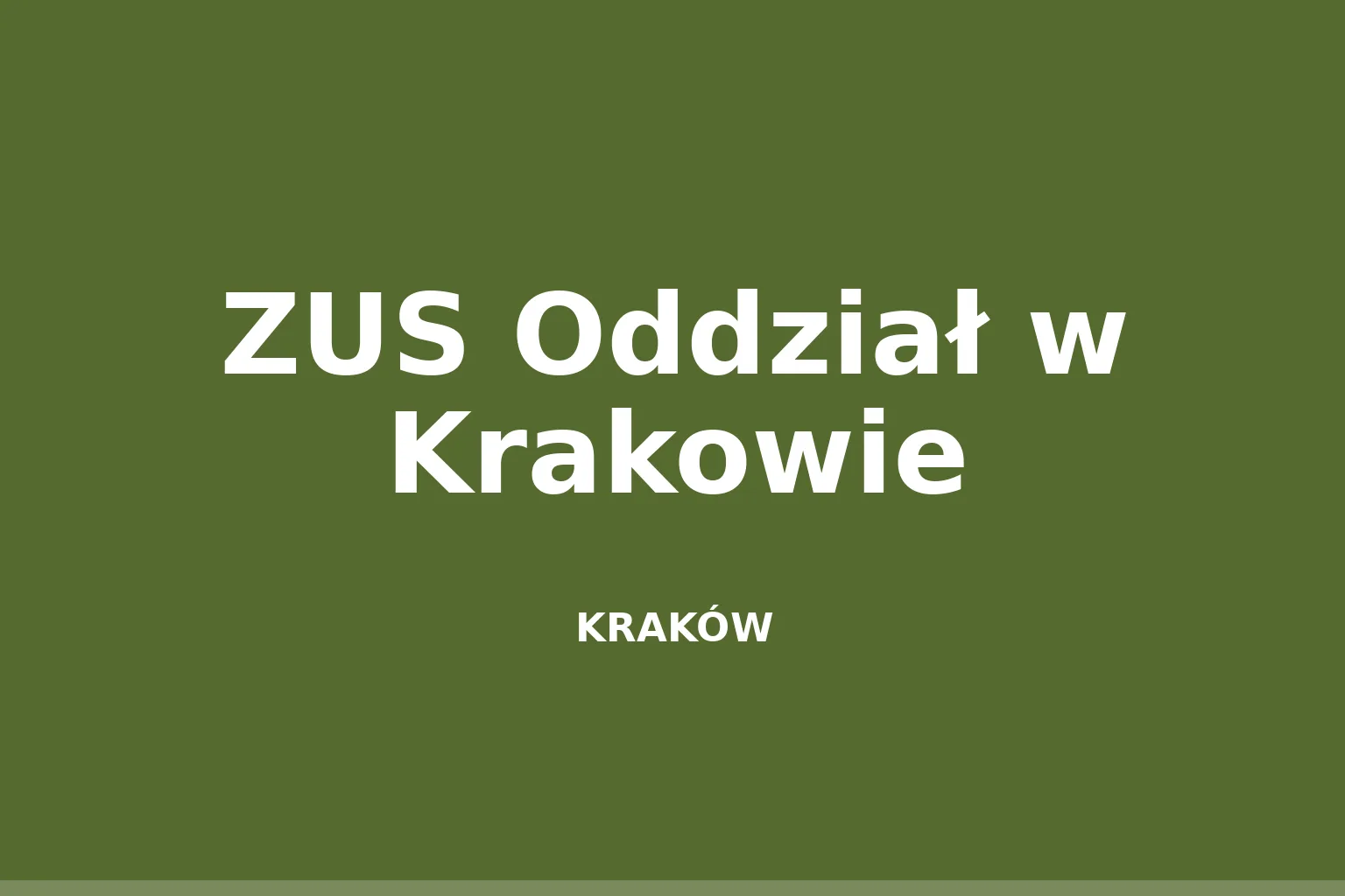 ZUS Oddział w Krakowie