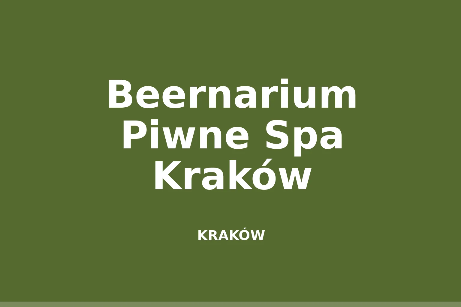 Beernarium Piwne Spa Kraków
